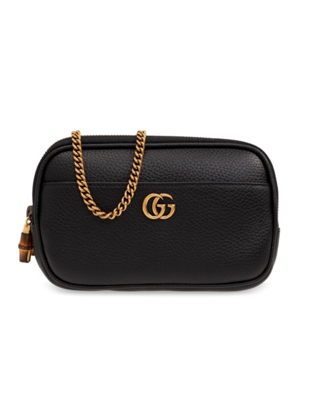 GUCCI Marmont mini double zip camera bag with bamboo crossbody bag
